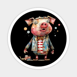 Whimsical Cute Mechanical Pig Magnet